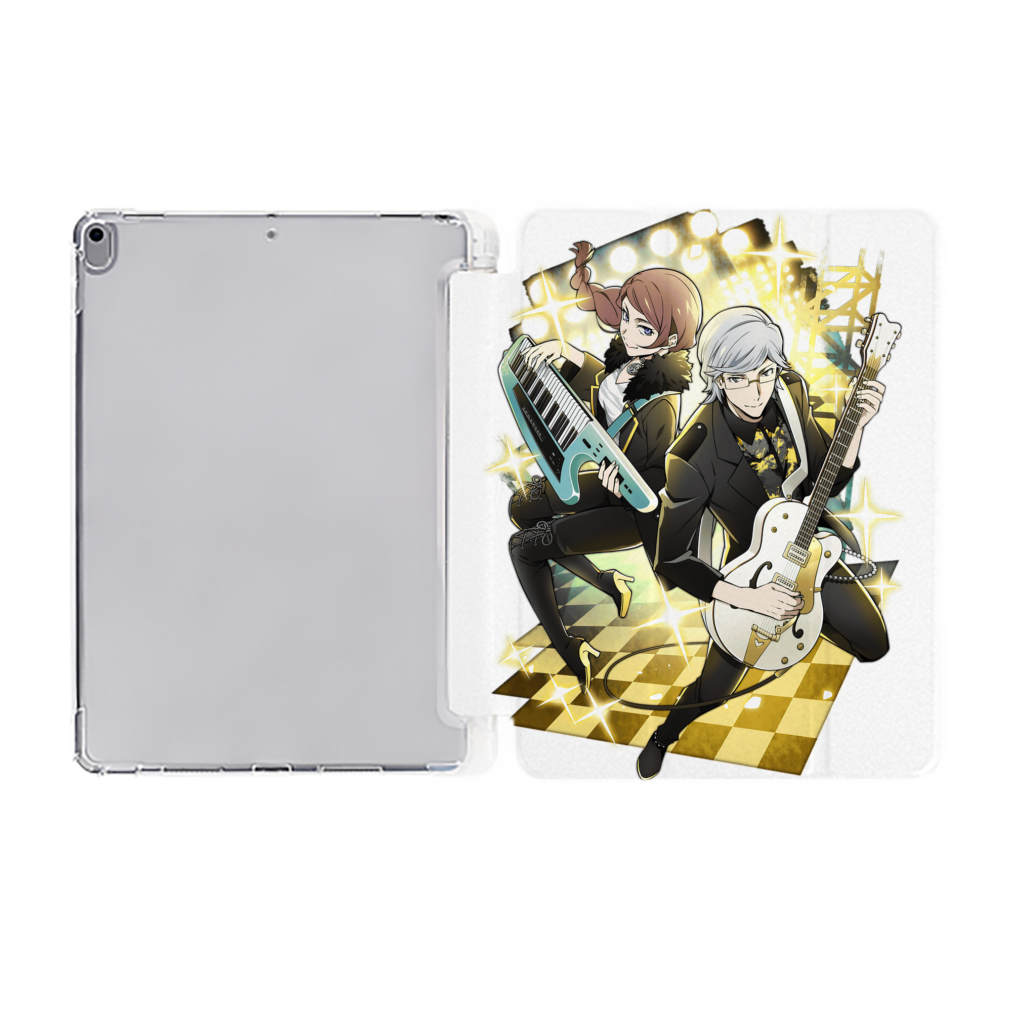 （画像用） 文豪ストレイドッグス Bungo Stray Dogs IPad ケース ペン収納付き 三つ折りスタンド PUレザー×シリコン 対応機種9.5/10.5/10.9インチ